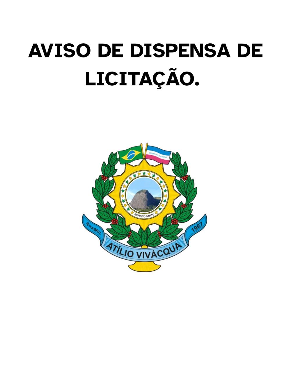 AVISO DE DISPENSA DE LICITAÇÃO